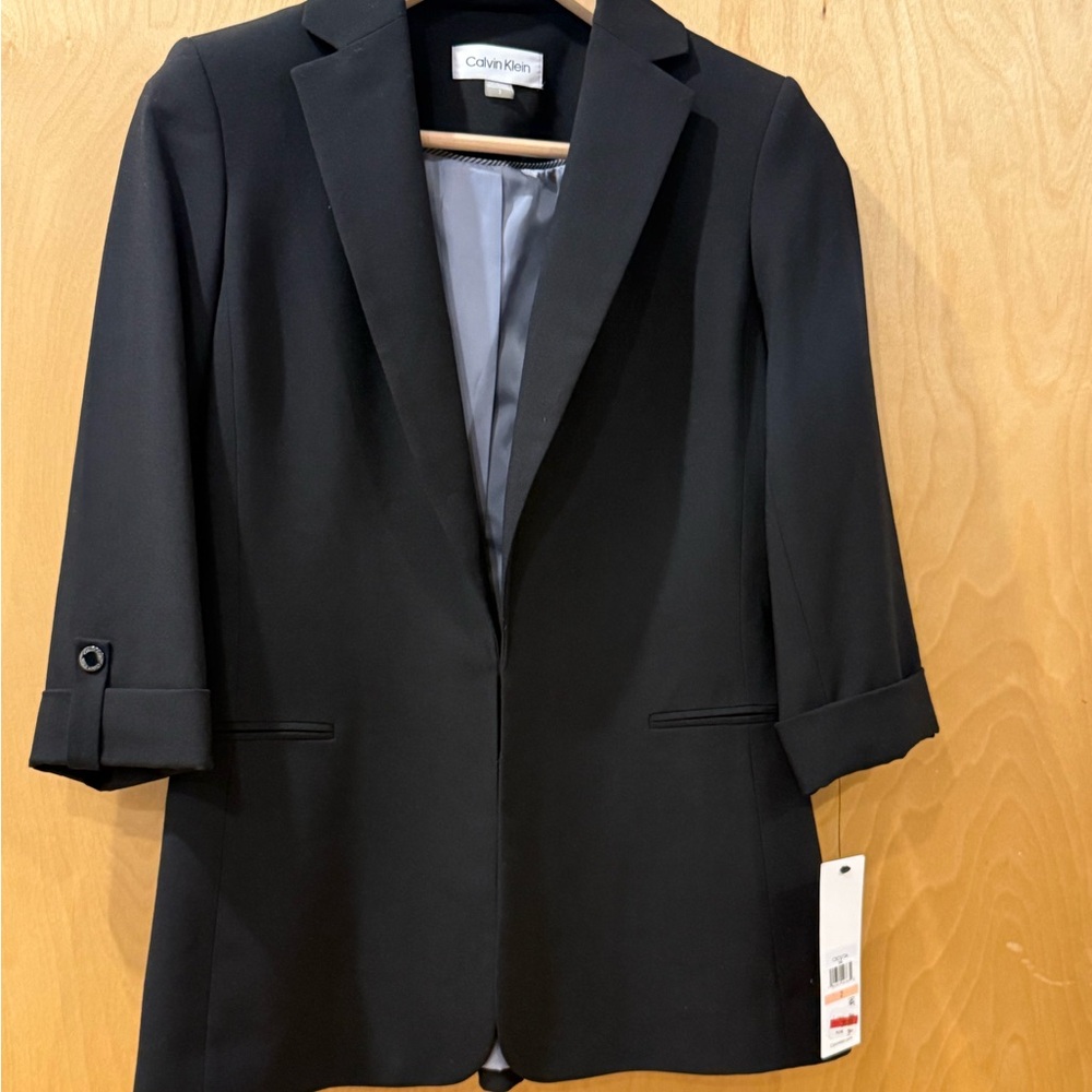Calvin Klein Black Blazer Classic Professional Suit Jacket